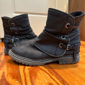 VERY G Bootie Women's Strappy Boot Zipper (Gray) - SIZE 7.5